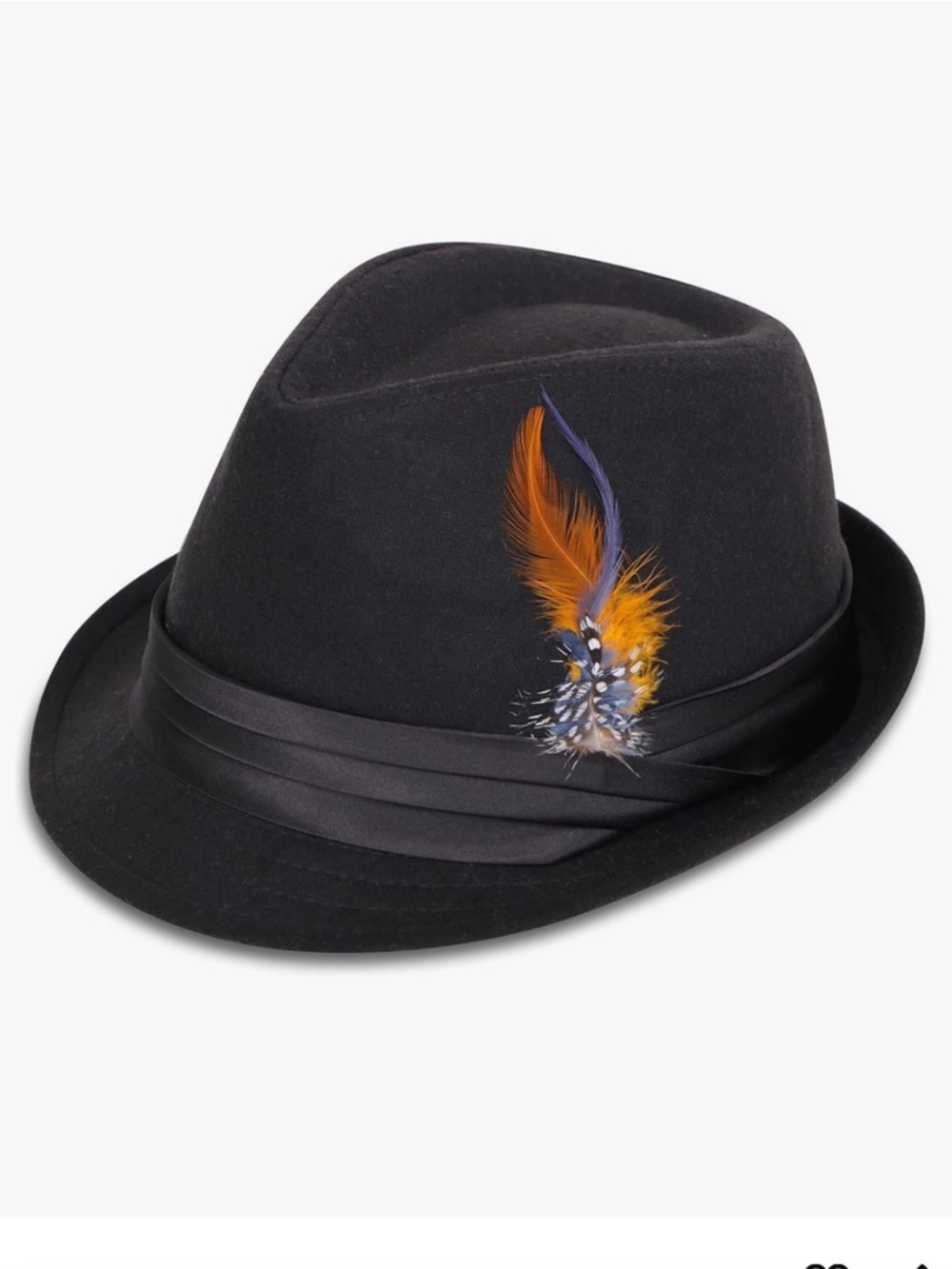 Simplicity Black Fedora with Feather Accent NWT